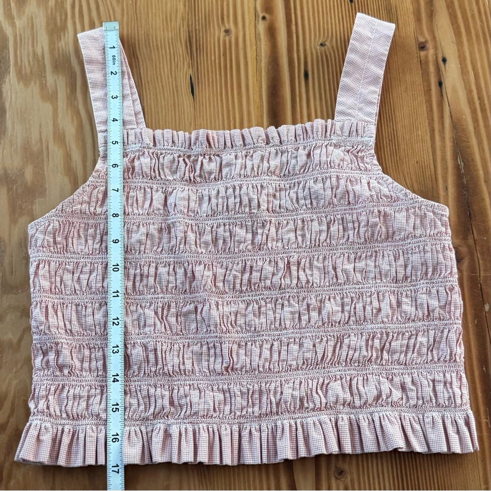 Everlane Smocked Cami Tank in Sedona Mini Check - Picture 11 of 11